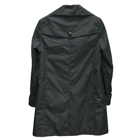 Burberry Black Raincoat Polyester-Blend Midi Length Size 8 - Picture 3 of 7